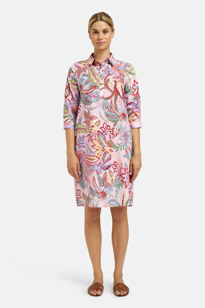 Milano Italy Shirt Dress in Rose Print