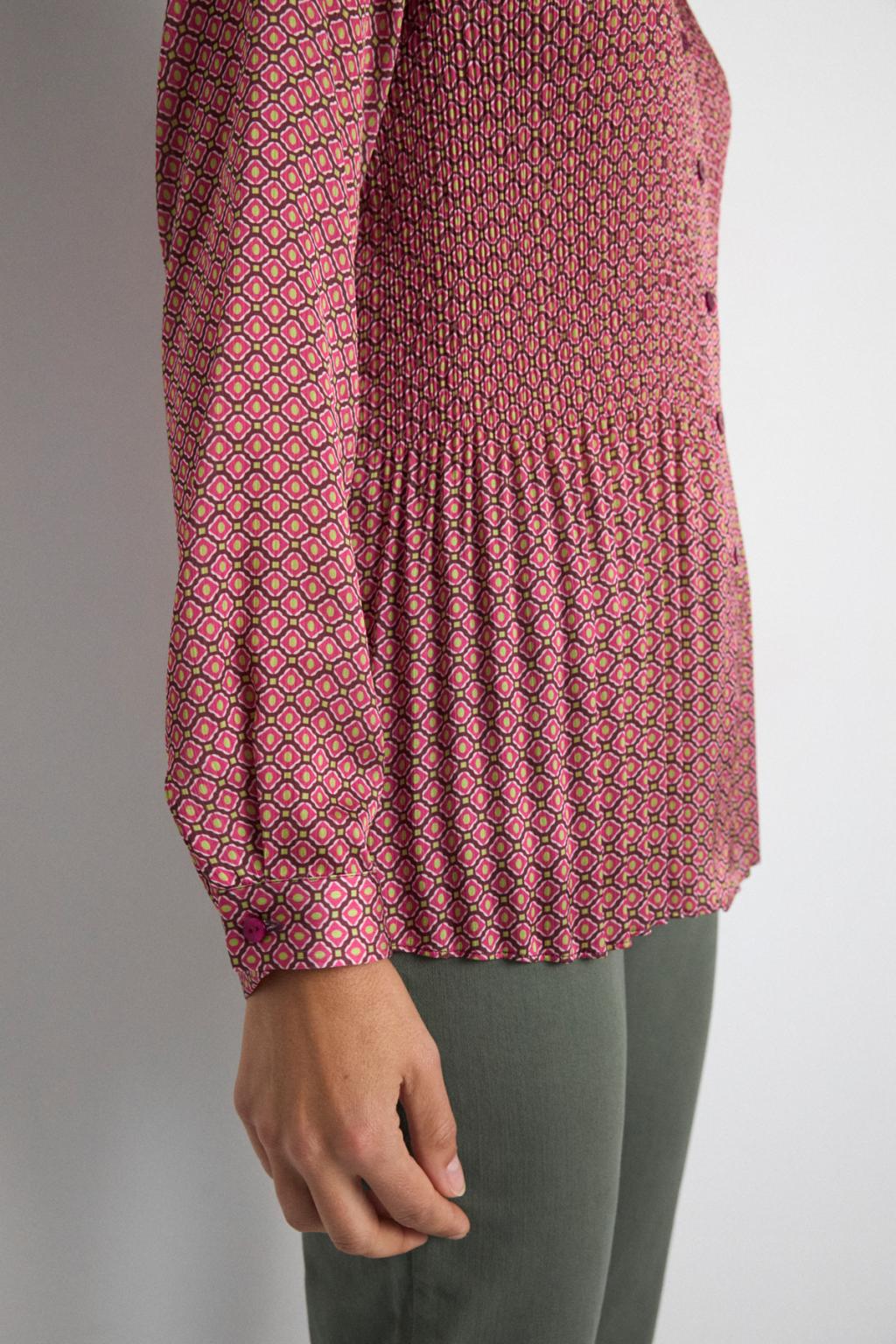 Tinta & Bariloche Ulina Pleated Printed Blouse in Plum