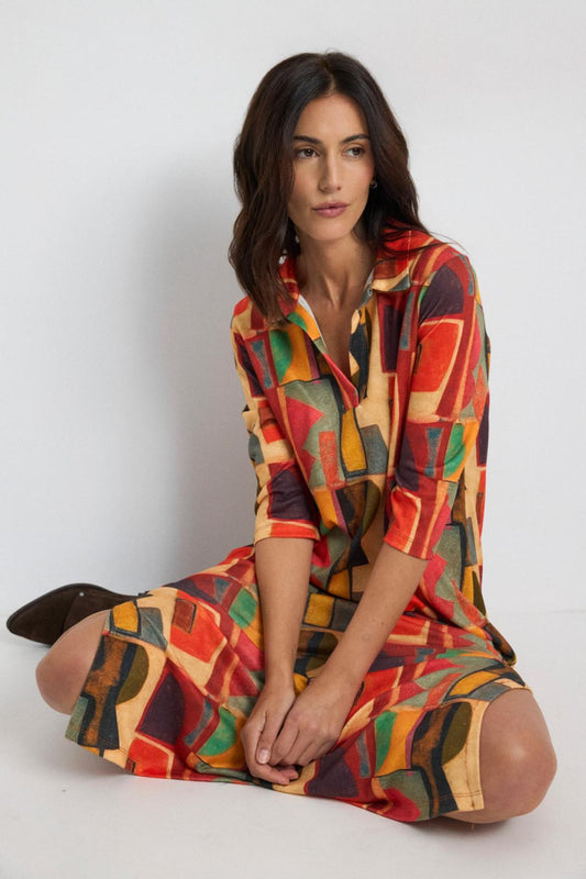 Tinta & Bariloche Ariela Printed Maxi Shirt Dress in Multi