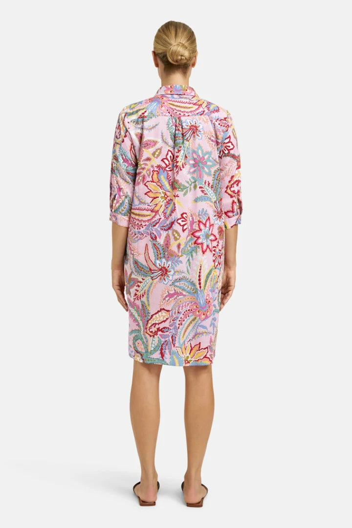 Milano Italy Shirt Dress in Rose Print