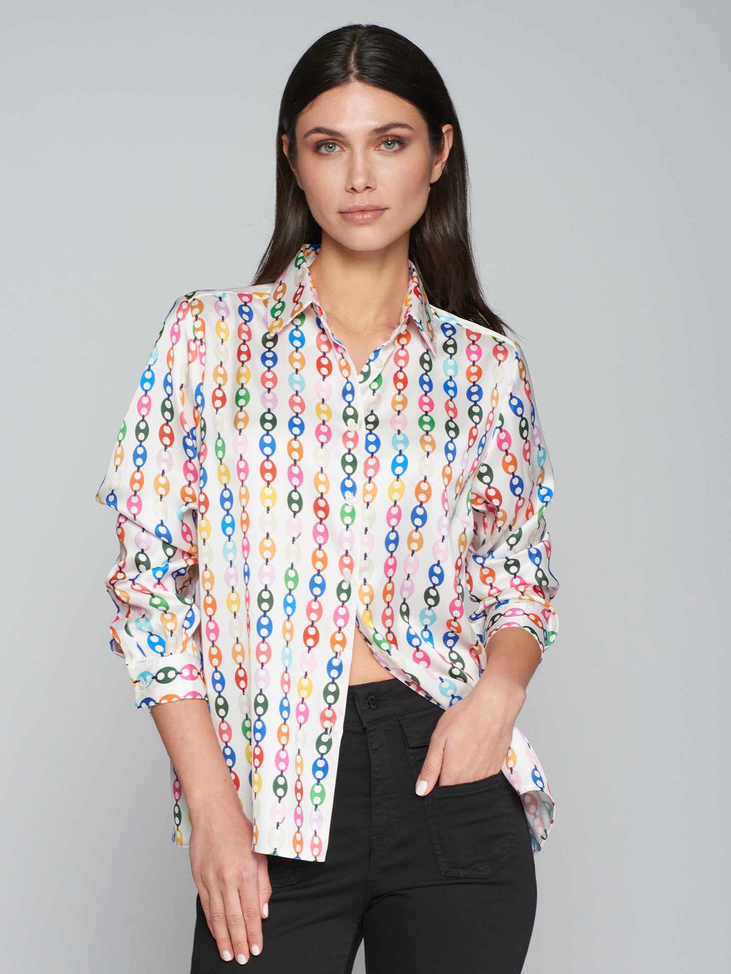 Chainlink Print Blouse in Multi