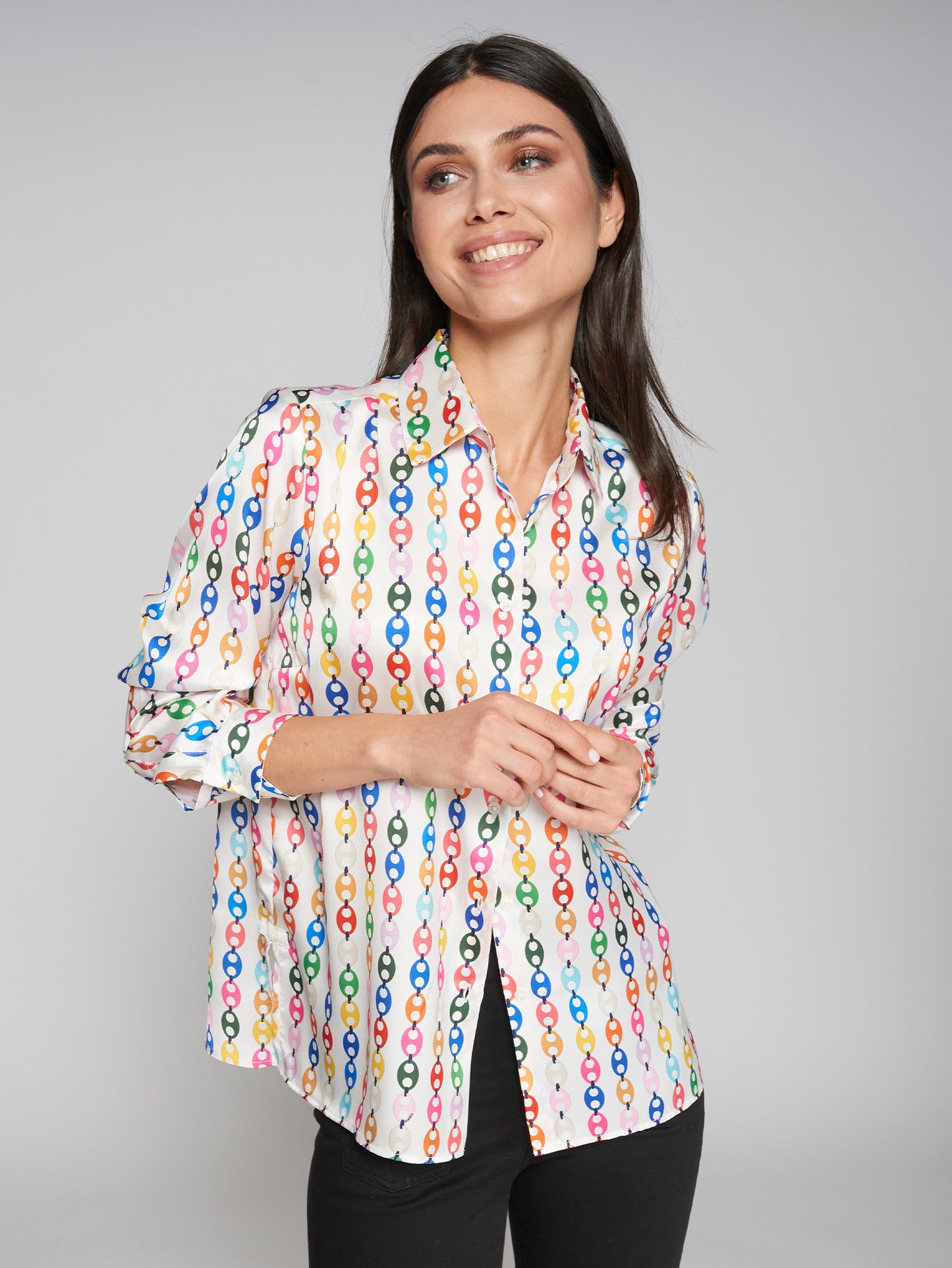 Chainlink Print Blouse in Multi