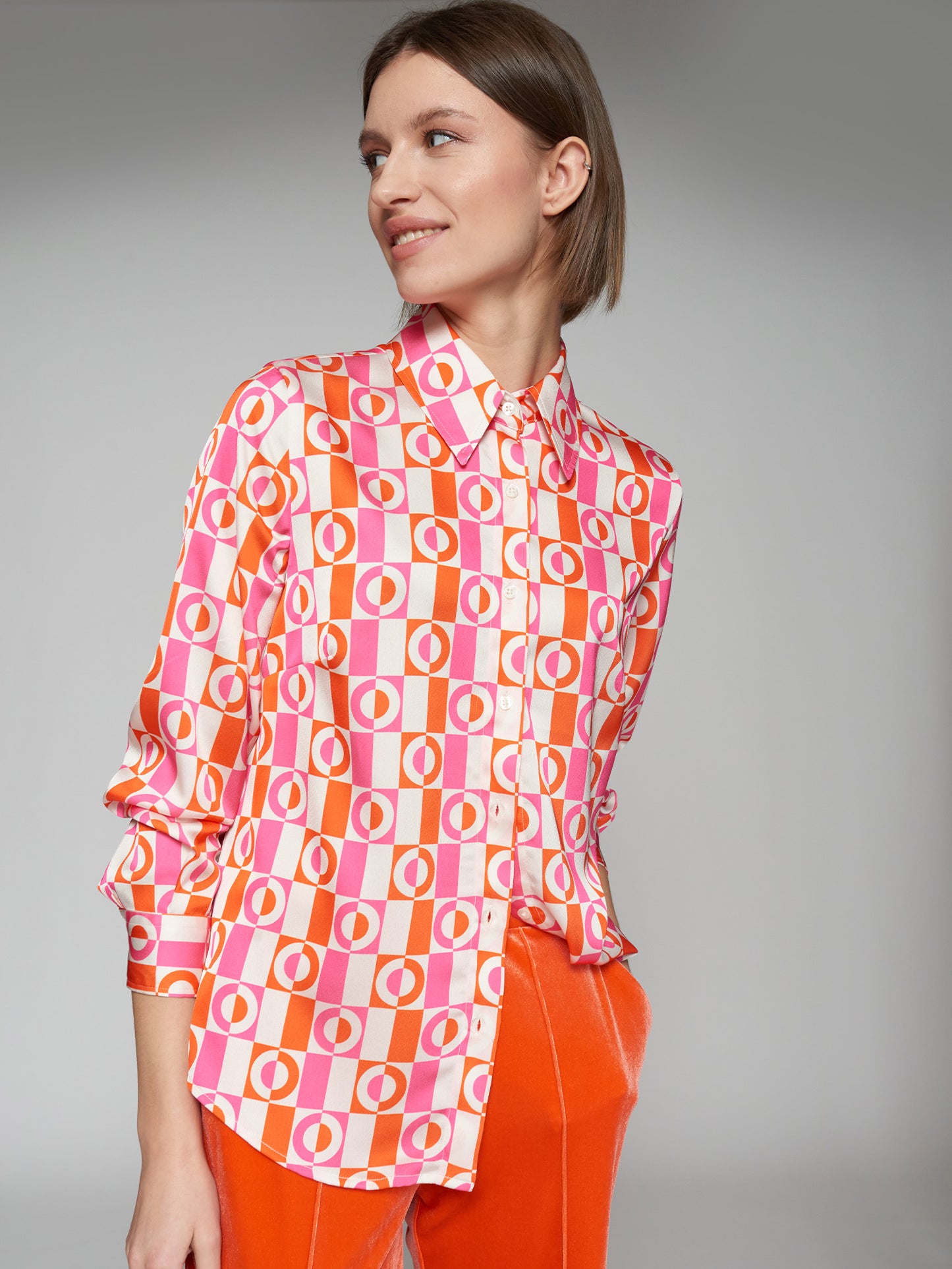 Long-sleeve Shirt in Geometric Multi