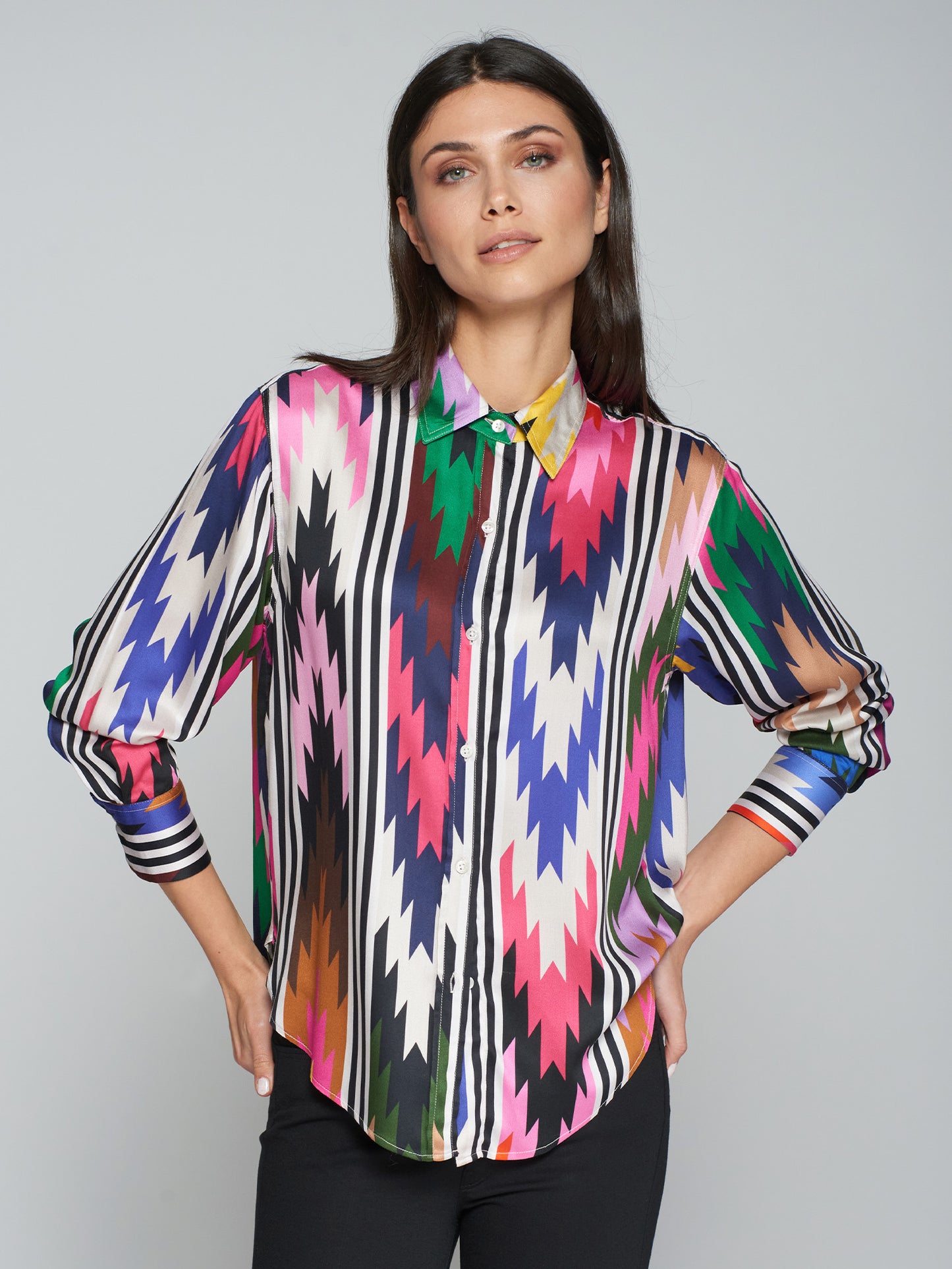 3/4 Sleeve Blouse in Navajo Print