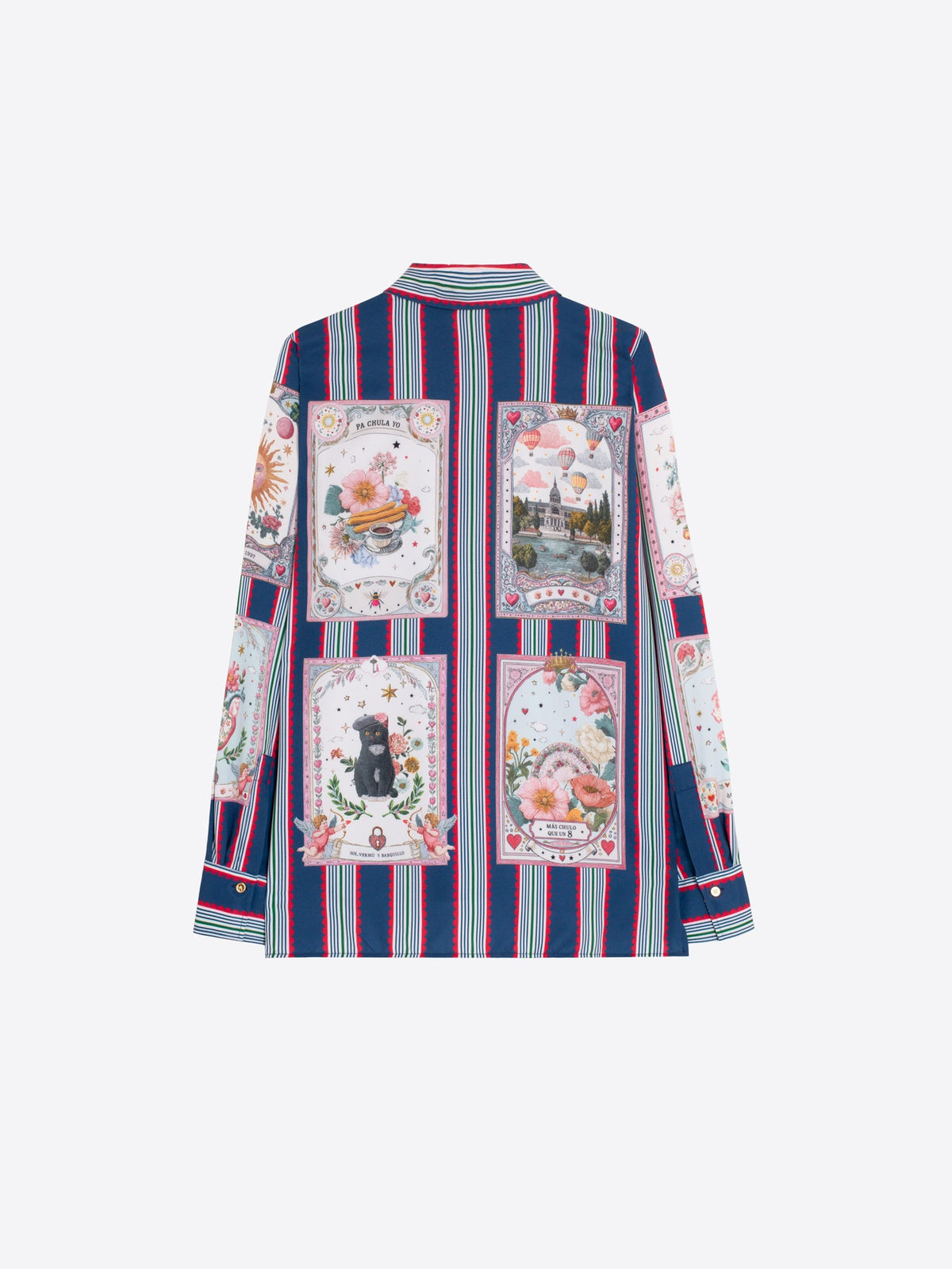 Vilagallo Madrid Print Striped Shirt
