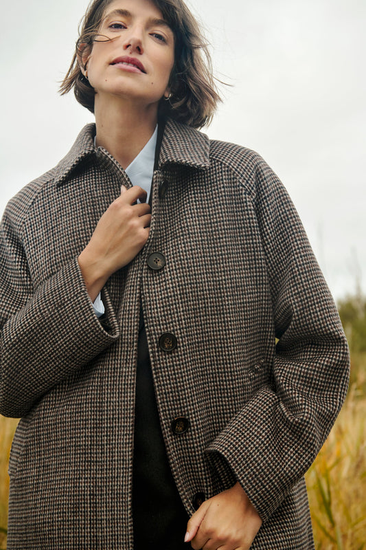 Part Two Catherin Houndstooth Coat in Brown