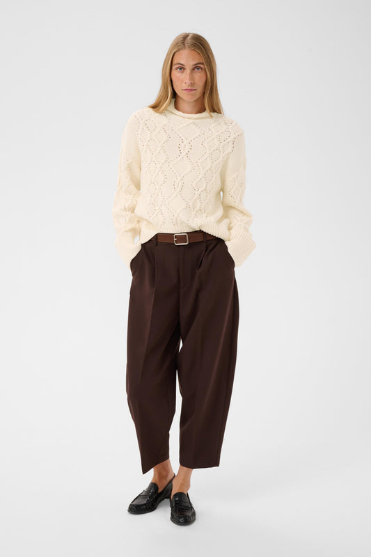 Part Two Charnel Cable Knit Jumper in Whitecap Grey
