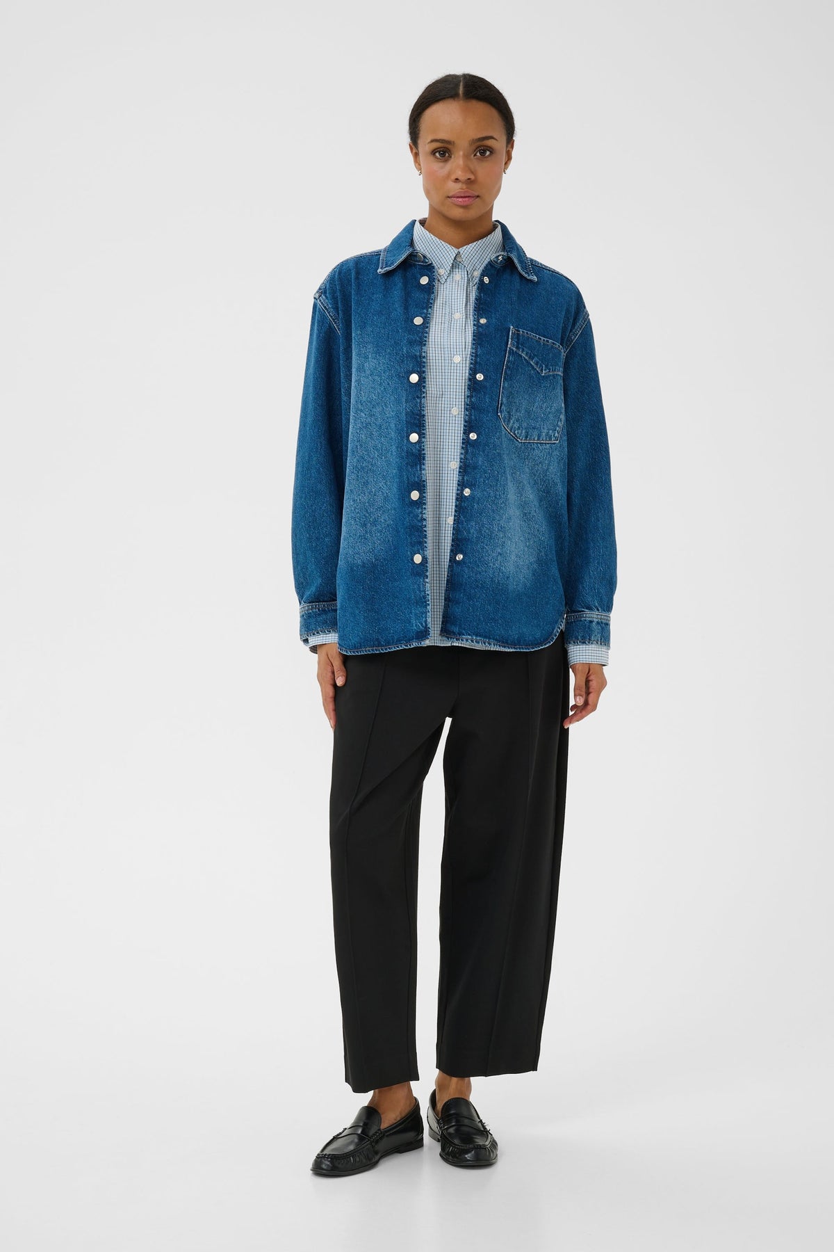 Part Two Colisa Cropped Barrel Trousers in Black
