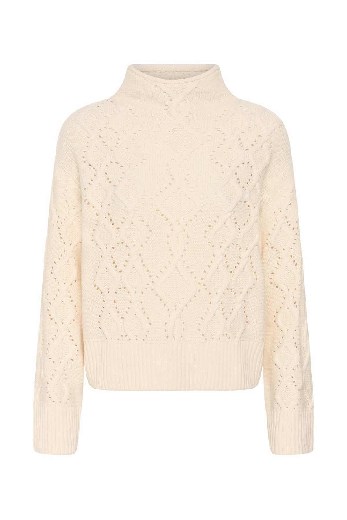 Part Two Charnel Cable Knit Jumper in Whitecap Grey