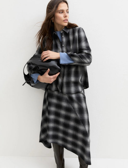 Emme Marella Flannel Skirt in Grey