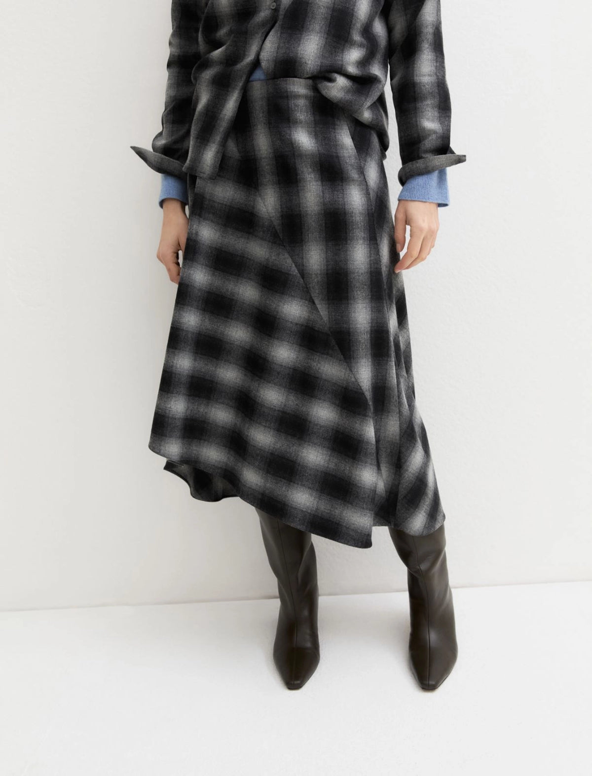 Emme Marella Flannel Skirt in Grey