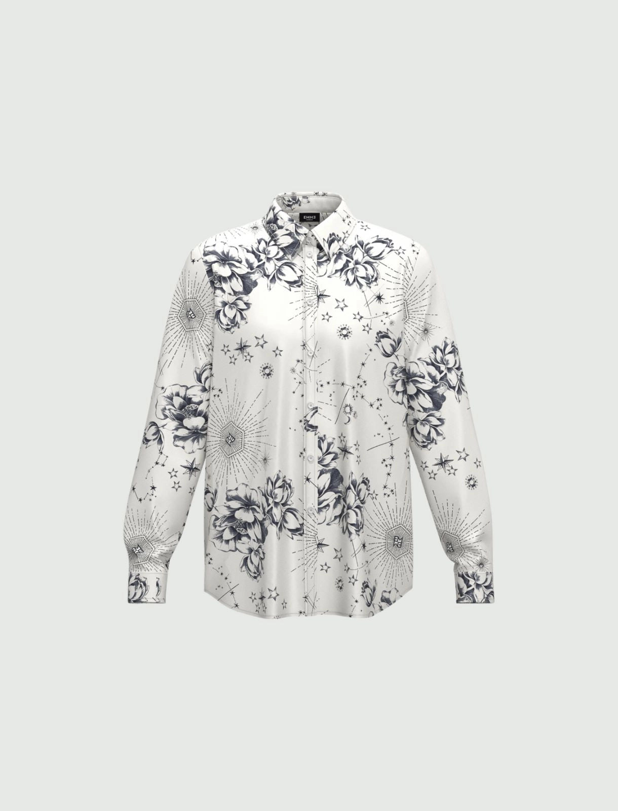 Ardea Blouse in Cream/Navy Print