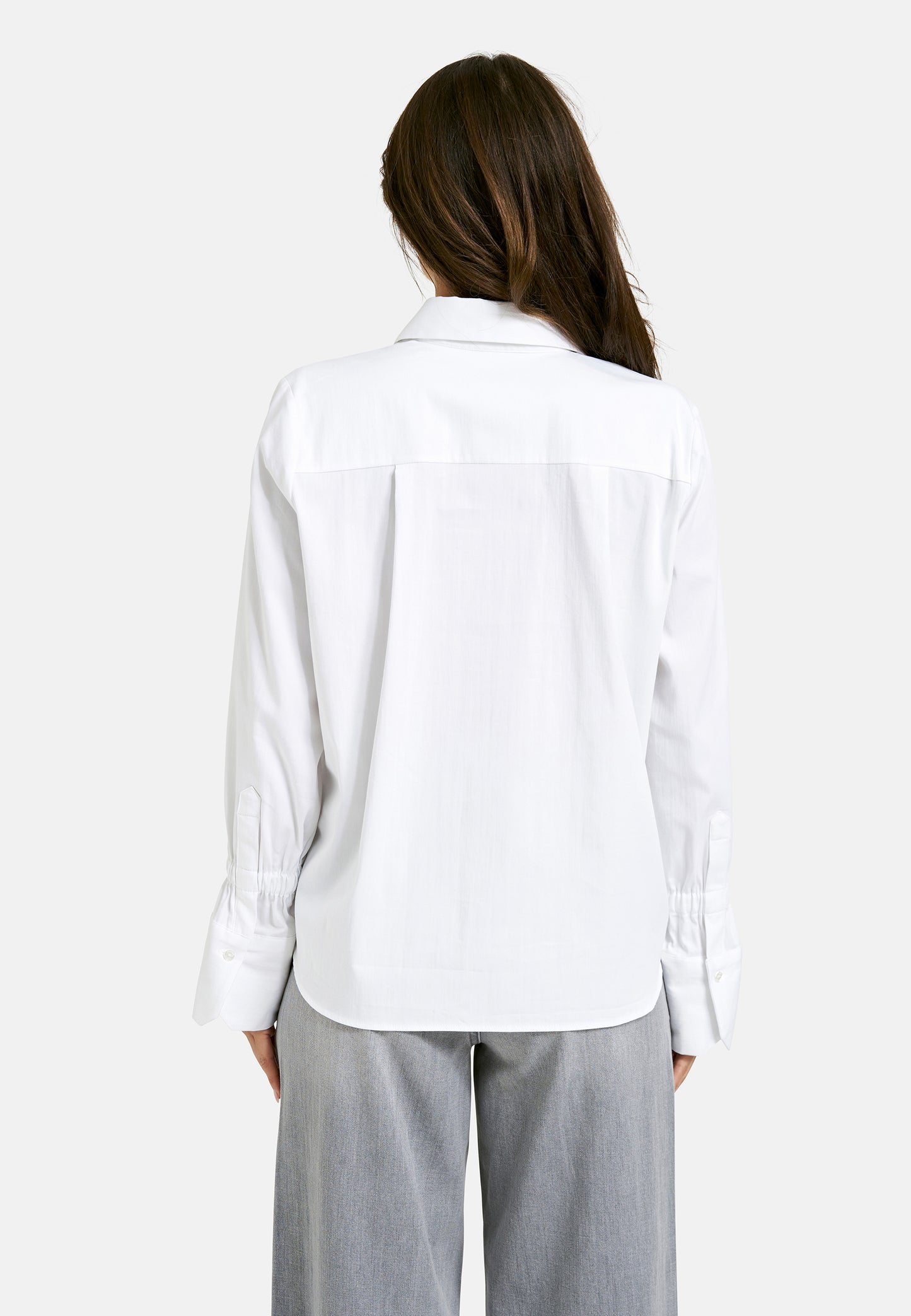 Milano Italy Cuff Detail Blouse in White