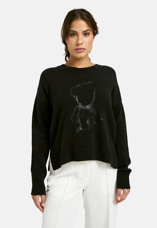 Milano Italy Teddy Design Jumper in Black