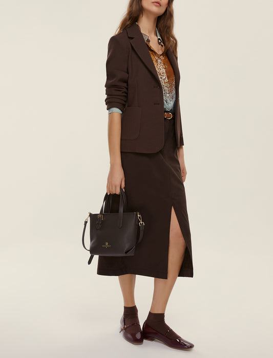 Emme Marella Dritto Skirt in Dark Brown