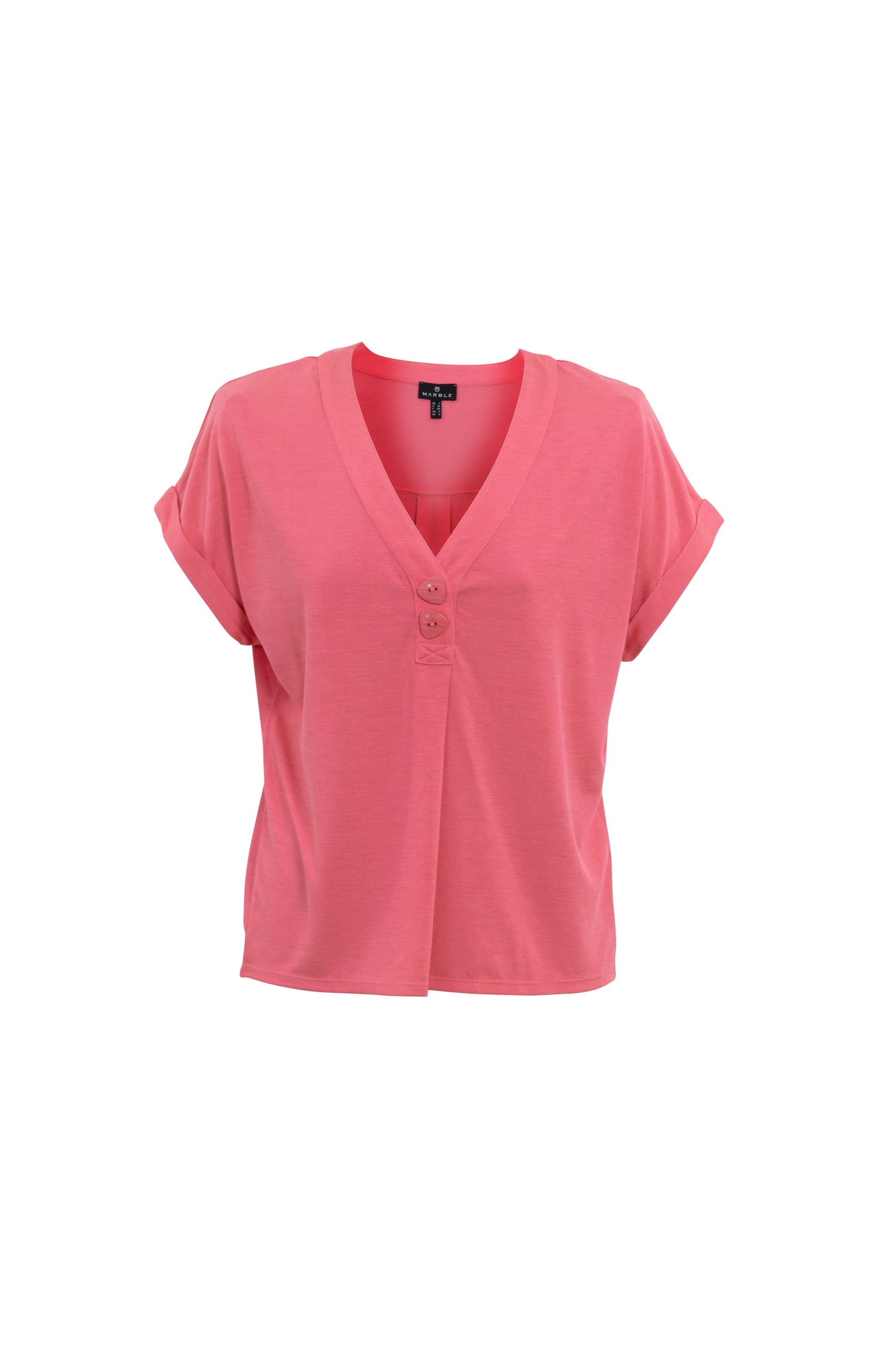 V Neck T-Shirt in Salmon