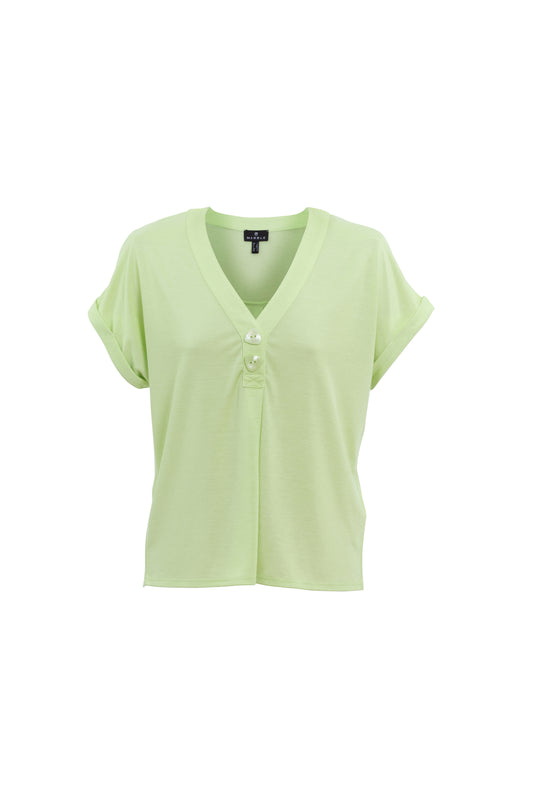 V Neck T-Shirt in Lime green