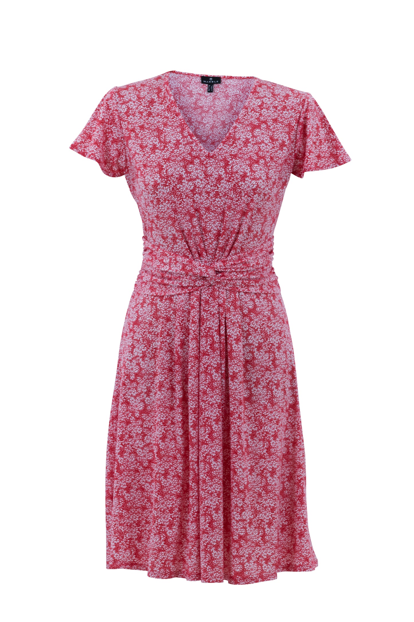 Tie Detail Dress in Floral Red