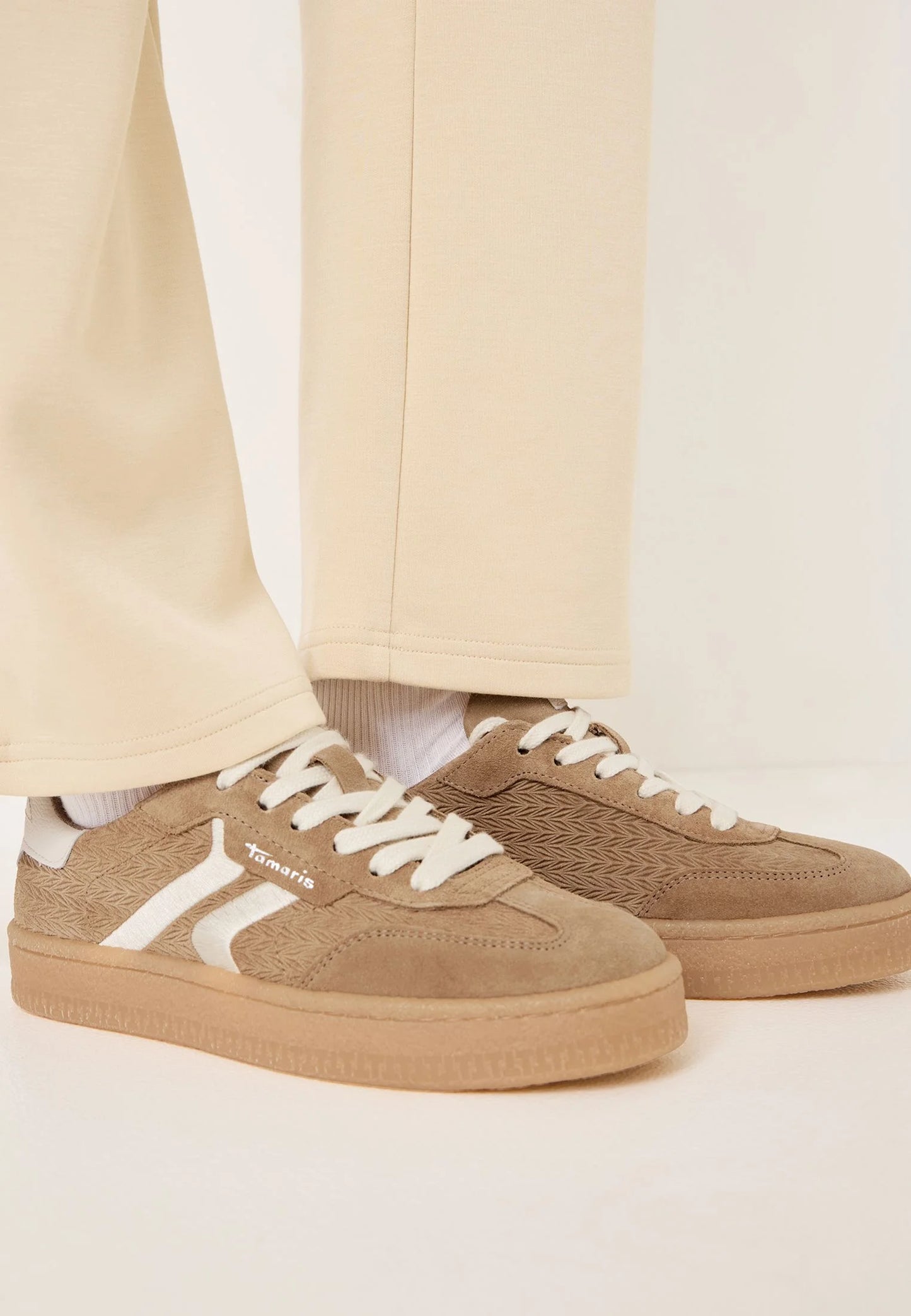 Tamaris Leather Sneaker - Taupe