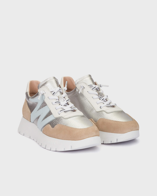 Wonders Odisei Trainers in Beige/Silver