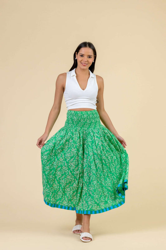 Dream Apparel Arista Skirt in Floral Green