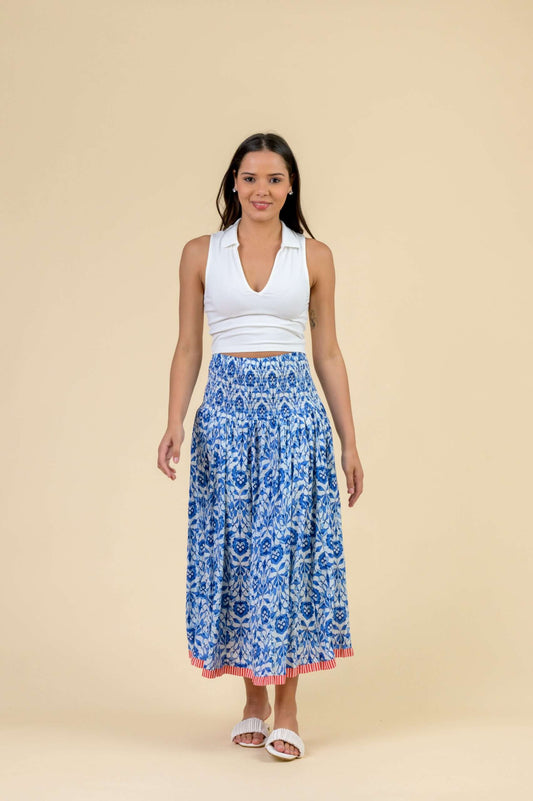Dream Apparel Arista Skirt in Tasmin Blue