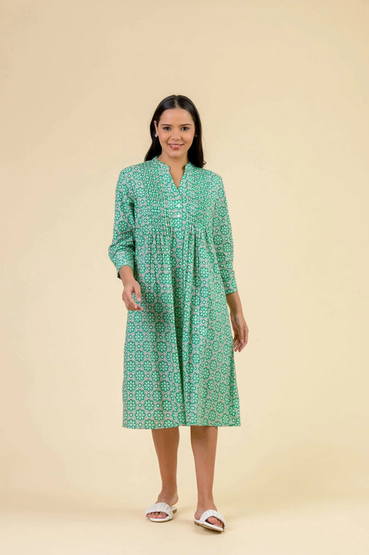 Dream Apparel Lovett Dress in Mosaiq Green