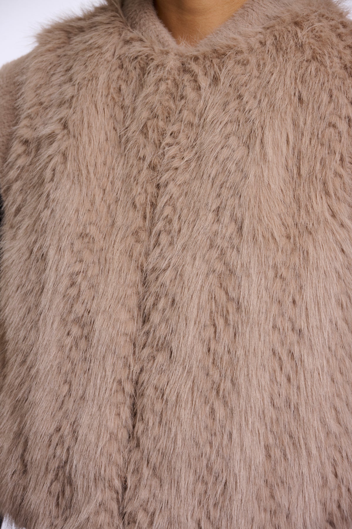 Rino & Pelle Alvita faux fur waistcoat in Oat