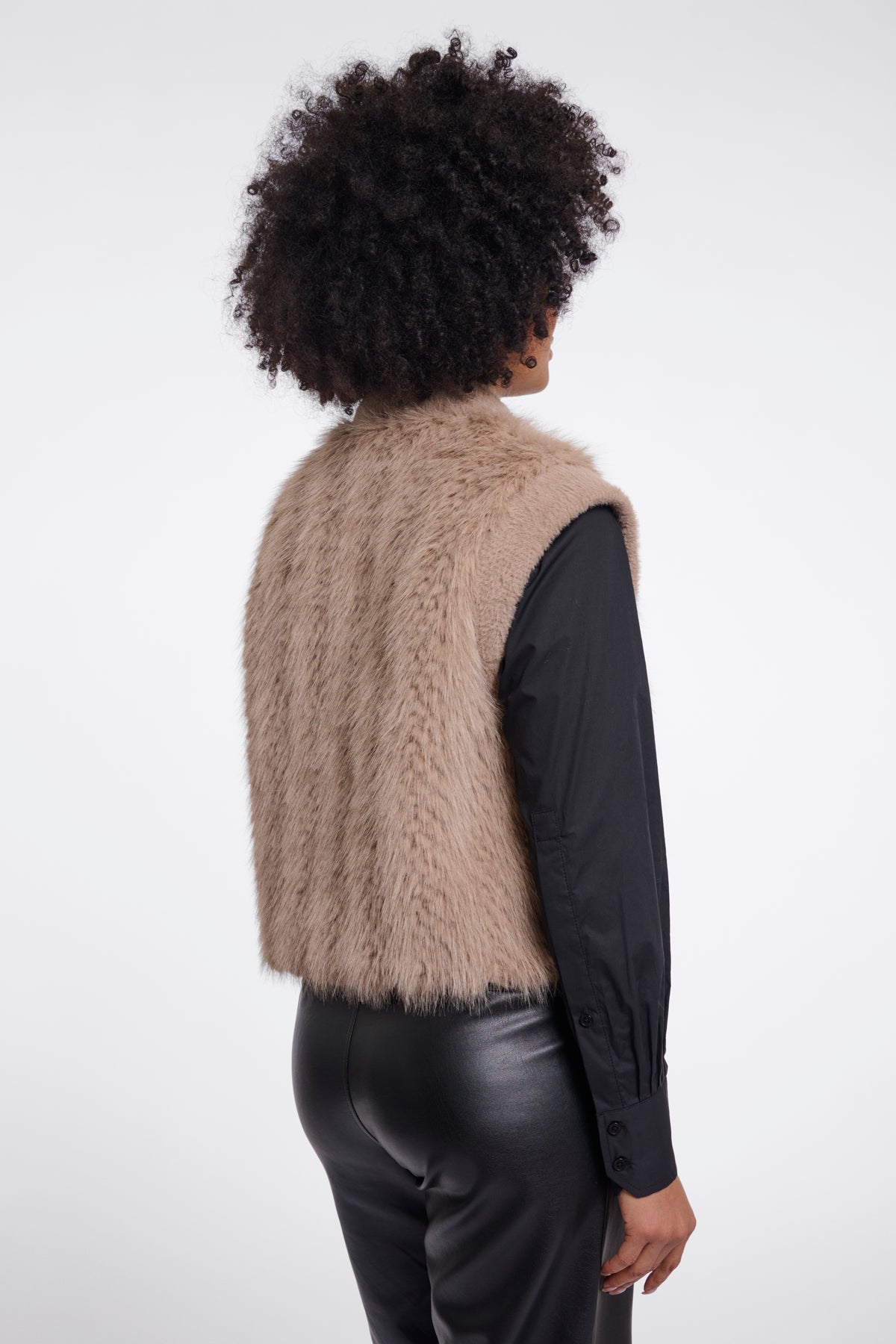 Rino & Pelle Alvita faux fur waistcoat in Oat
