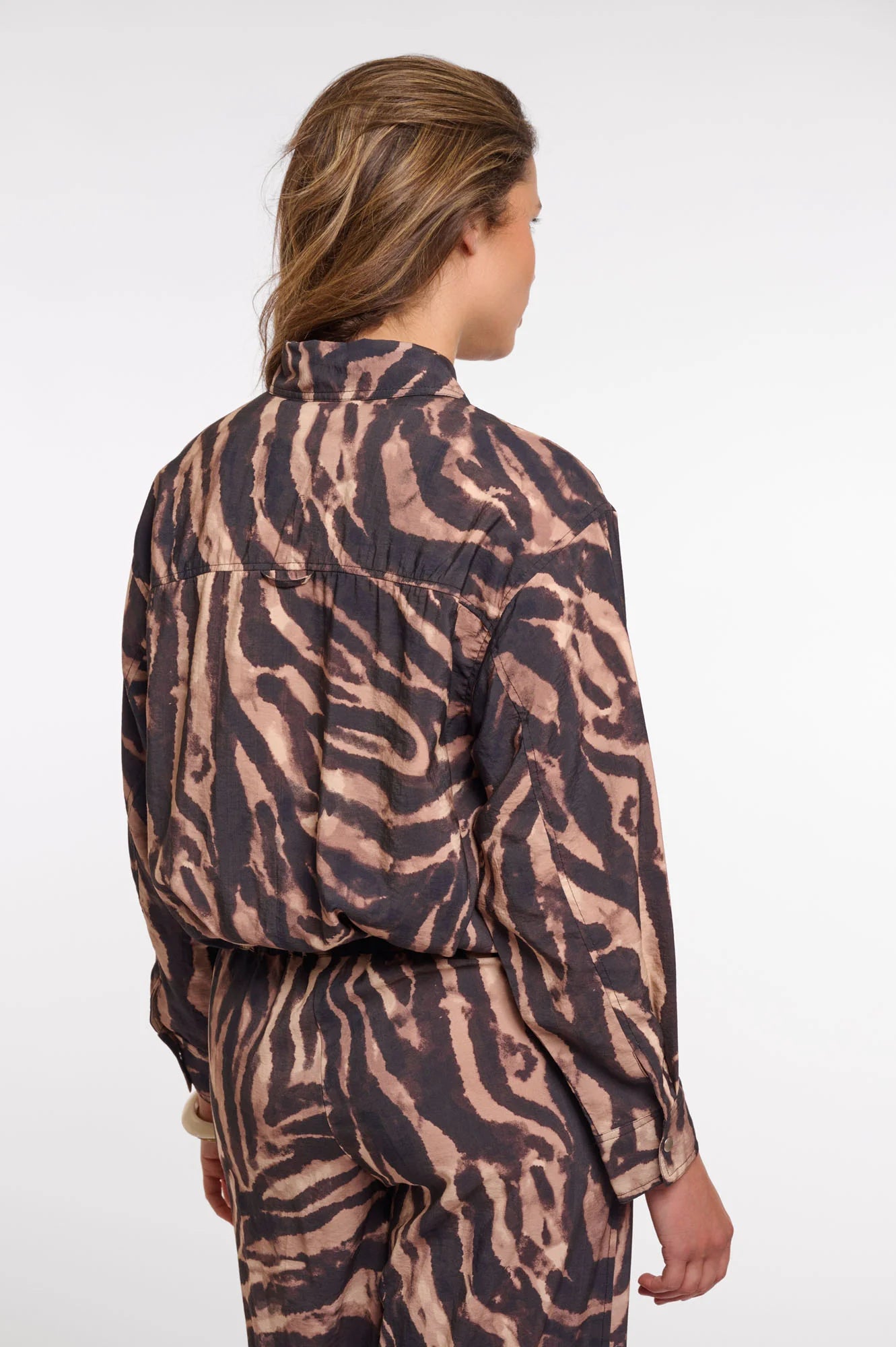 Rino & Pelle Auda Blouson Jacket in Brown Zebra