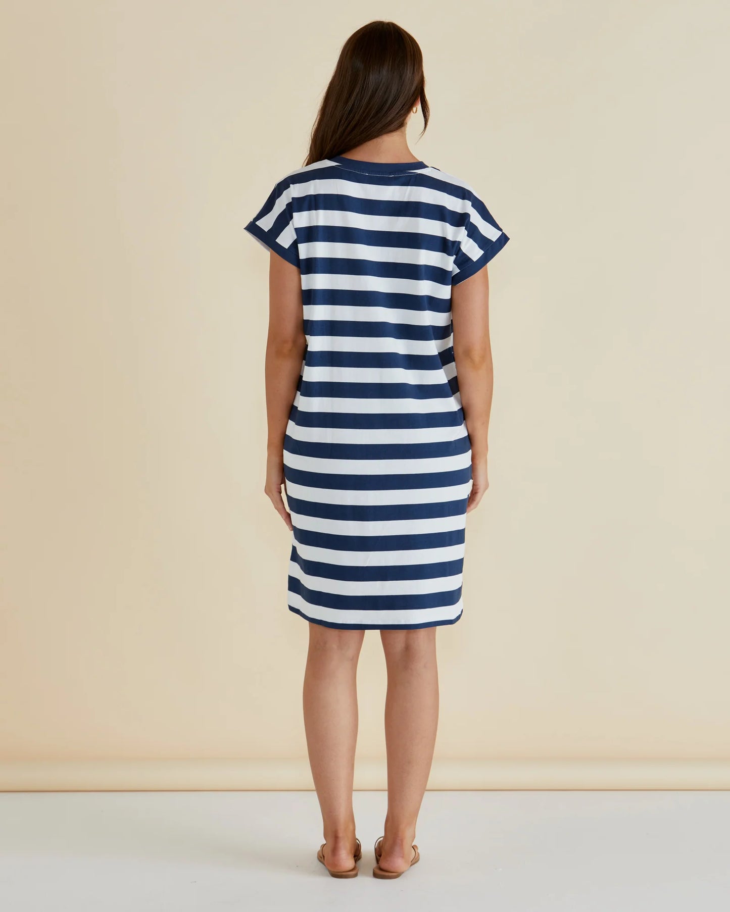 Betty Basics Zena Dress in Navy Stripe
