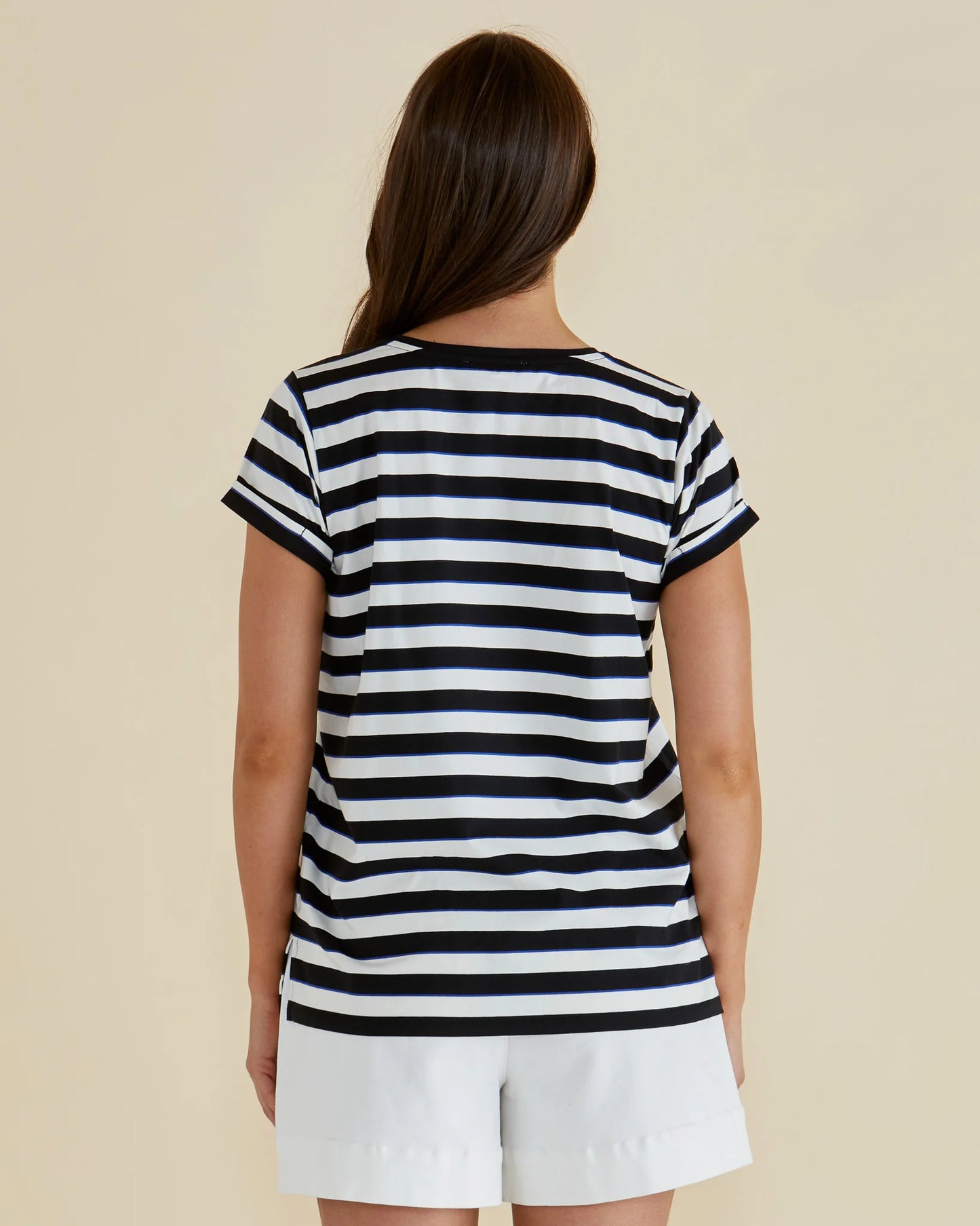 Betty Basics Cala T-Shirt in Blue/Black Stripe