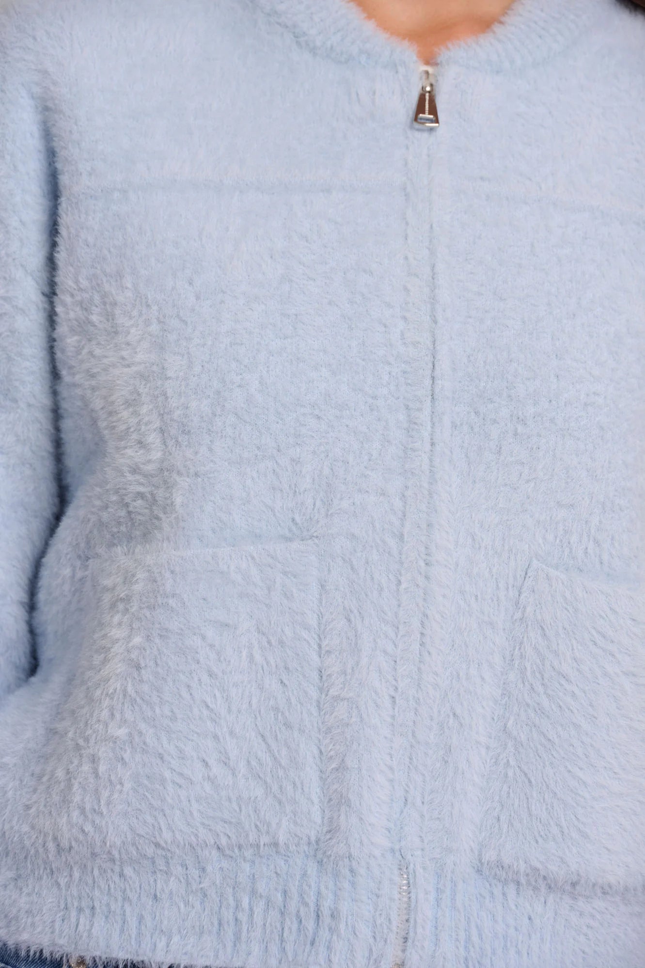 Rino & Pelle Bento Fluffy Cardigan in Light Blue