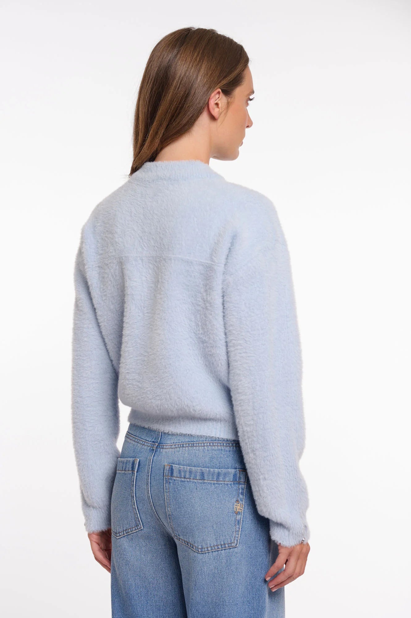 Rino & Pelle Bento Fluffy Cardigan in Light Blue