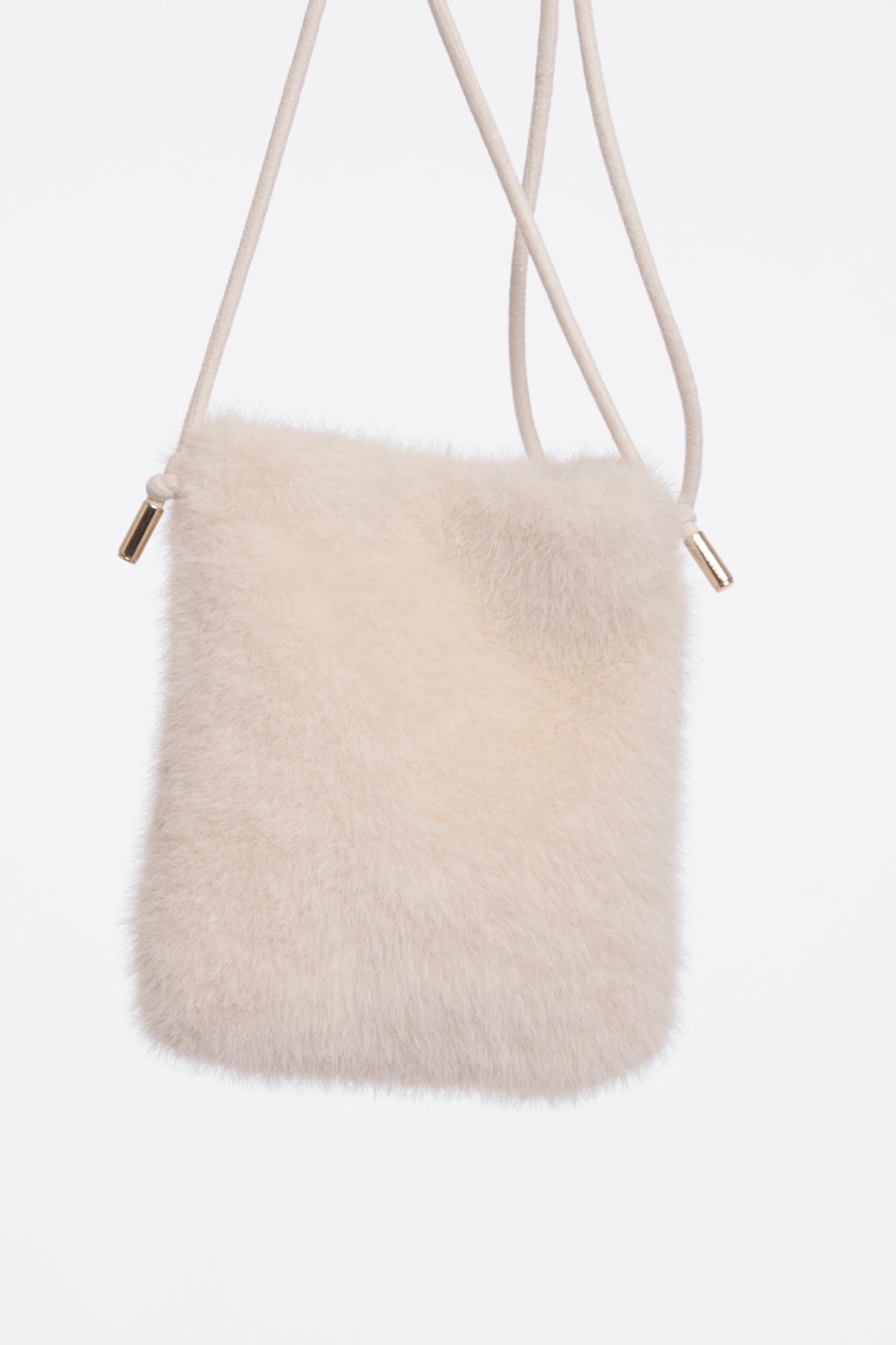 Rino & Pelle Blees Faux Fur Crossbody Bag in Birch