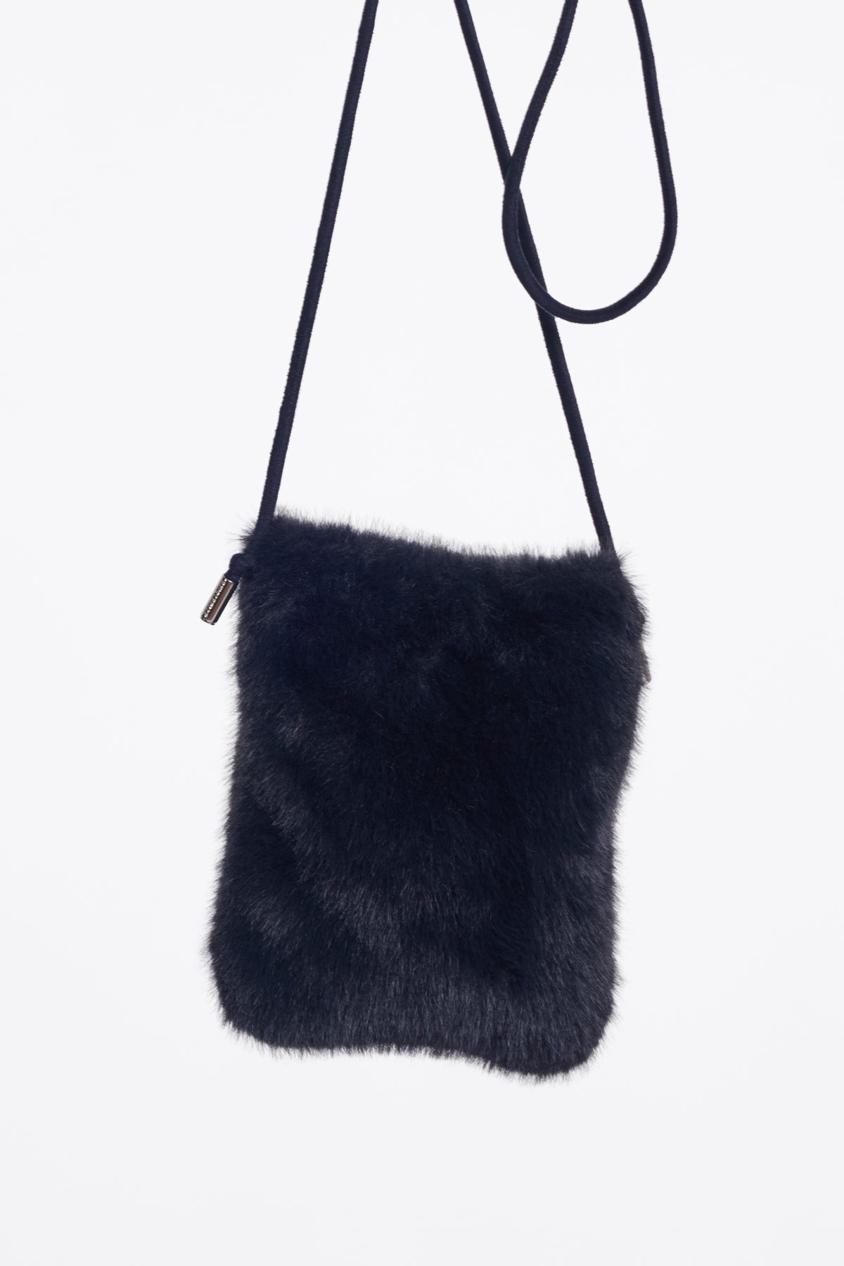 Rino & Pelle Blees Faux Fur Crossbody Bag in Dark Navy