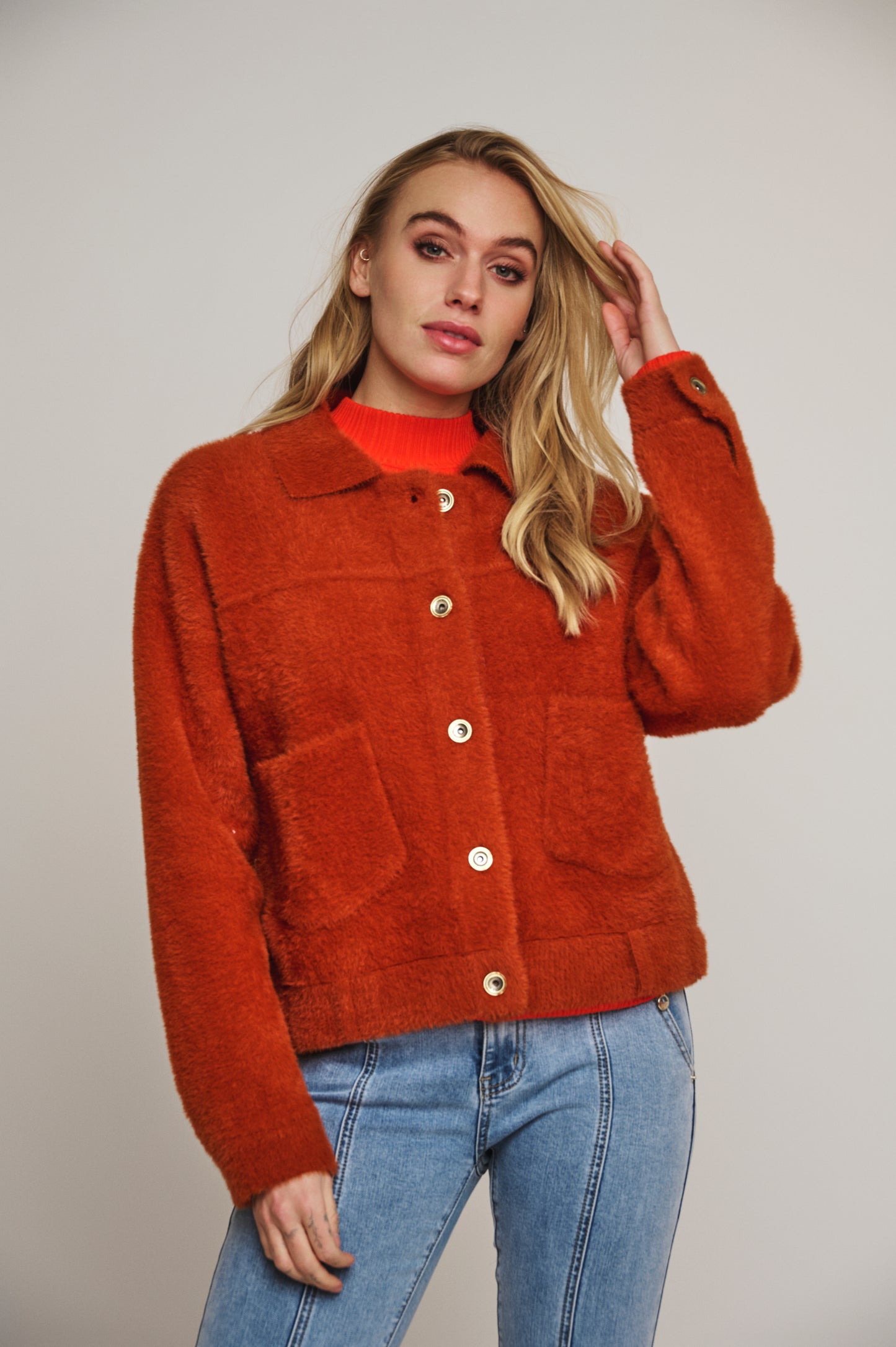 Bubbly Boxy Jacket in Russet