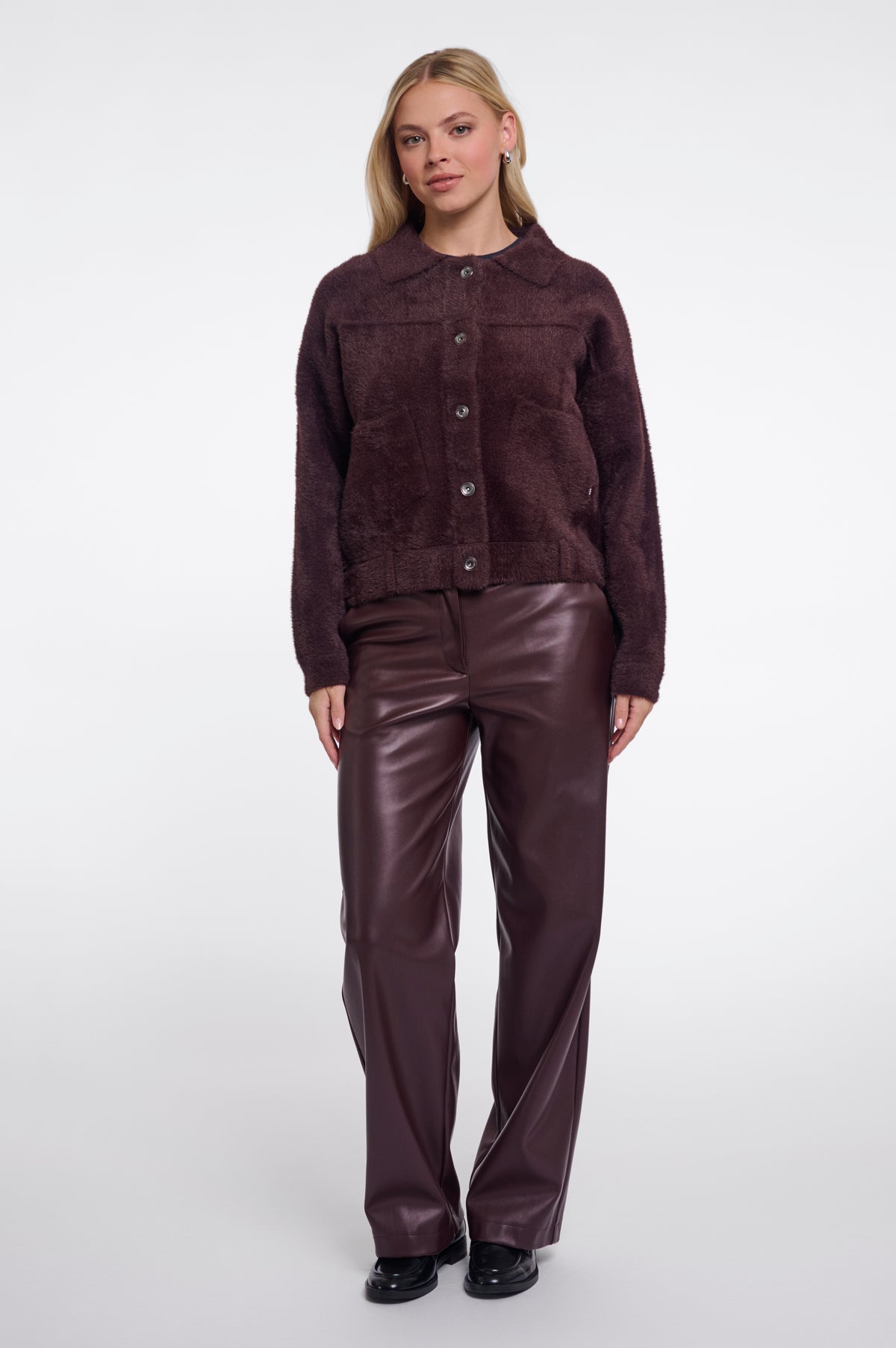 Rino & Pelle Bubbly Boxy Jacket in Fudge Cloak