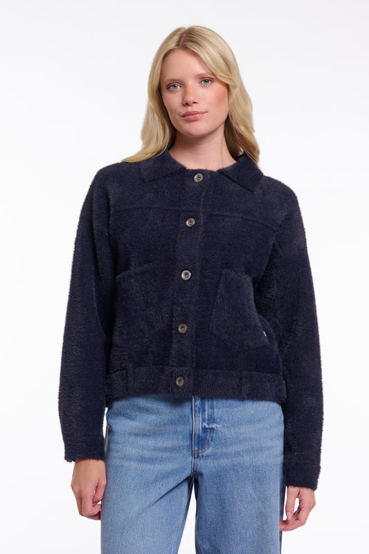 Rino & Pelle Bubbly Boxy Jacket in Dark Navy