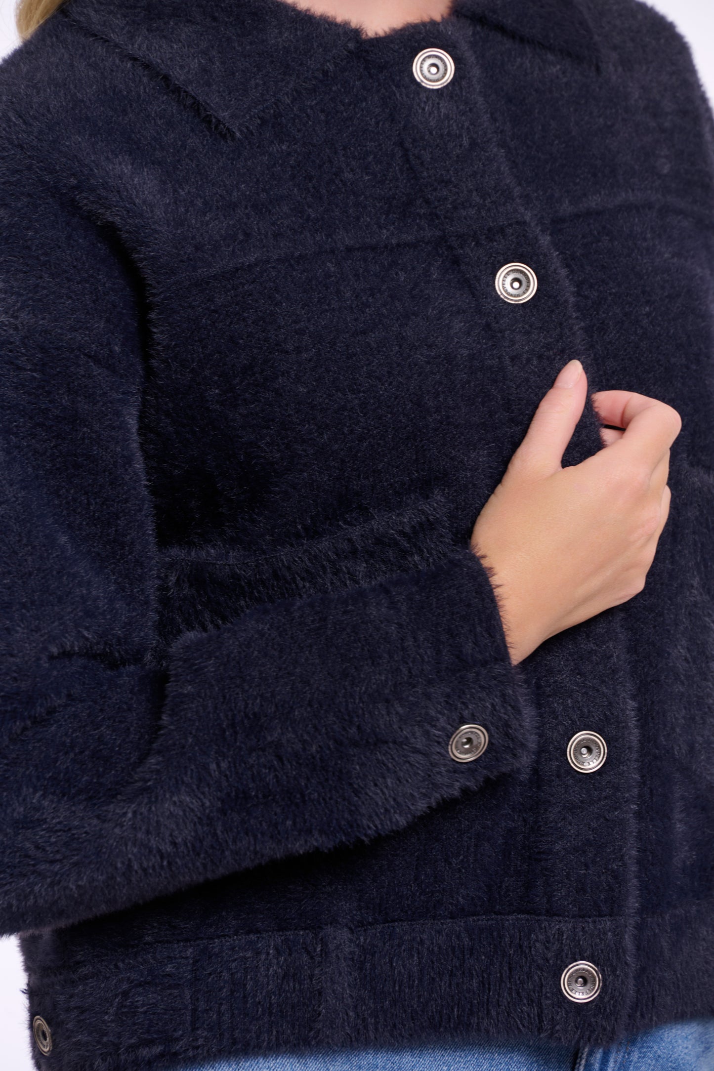 Rino & Pelle Bubbly Boxy Jacket in Dark Navy