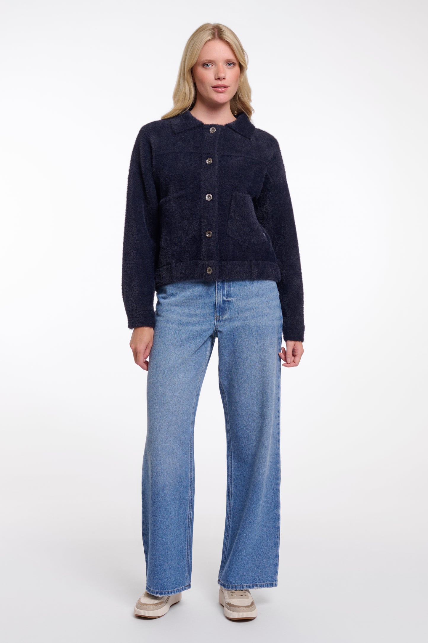 Rino & Pelle Bubbly Boxy Jacket in Dark Navy