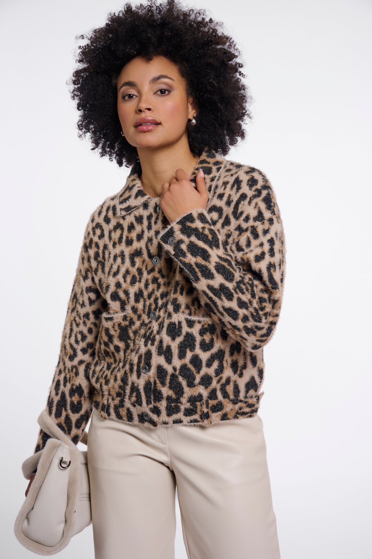 Rino & Pelle Bubbly Boxy Jacket in Light Leopard