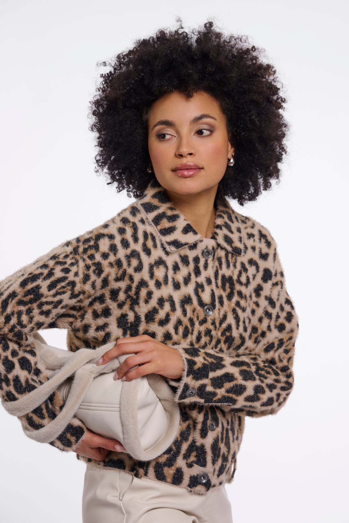 Rino & Pelle Bubbly Boxy Jacket in Light Leopard