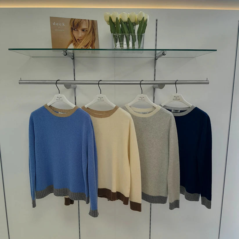 Deck By Decollage Wool Jumper in Blue