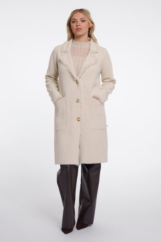 Rino & Pelle Catena Fringed Cardigan in Birch