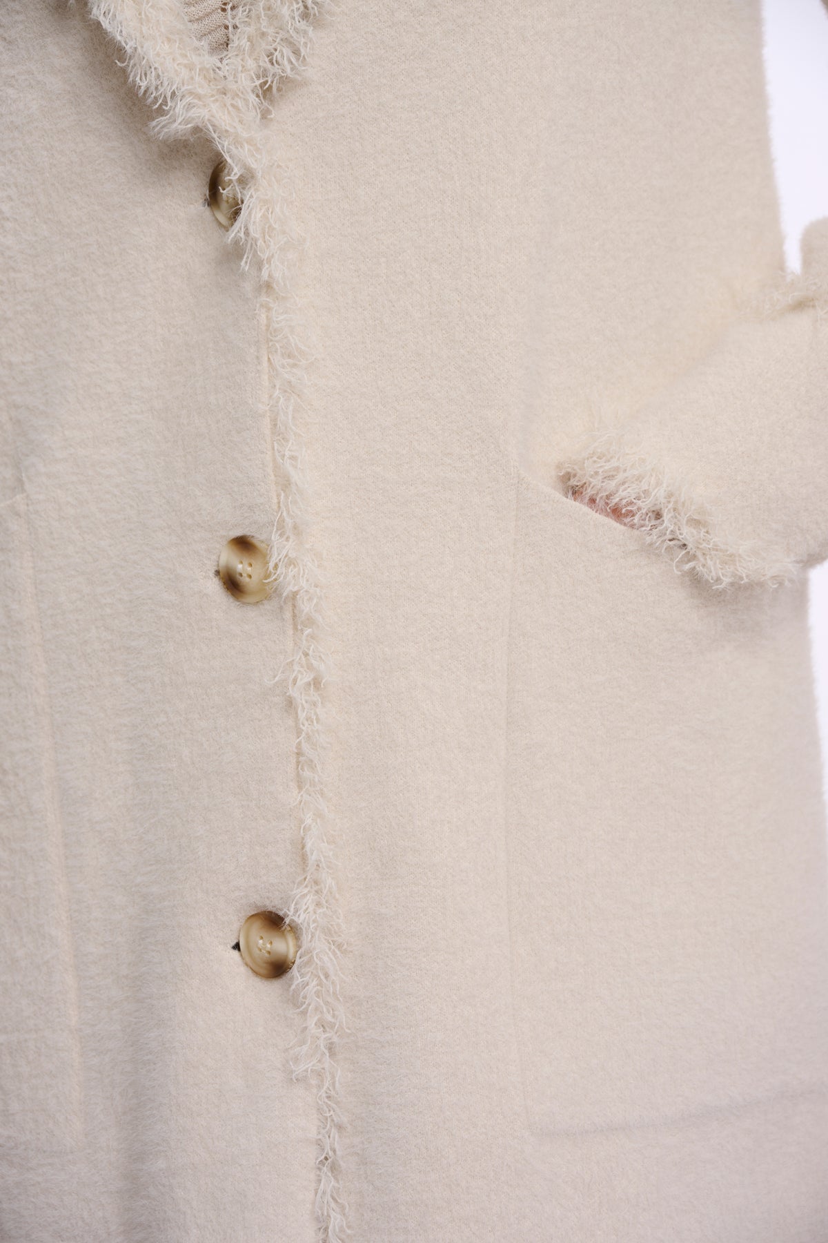 Rino & Pelle Catena Fringed Cardigan in Birch