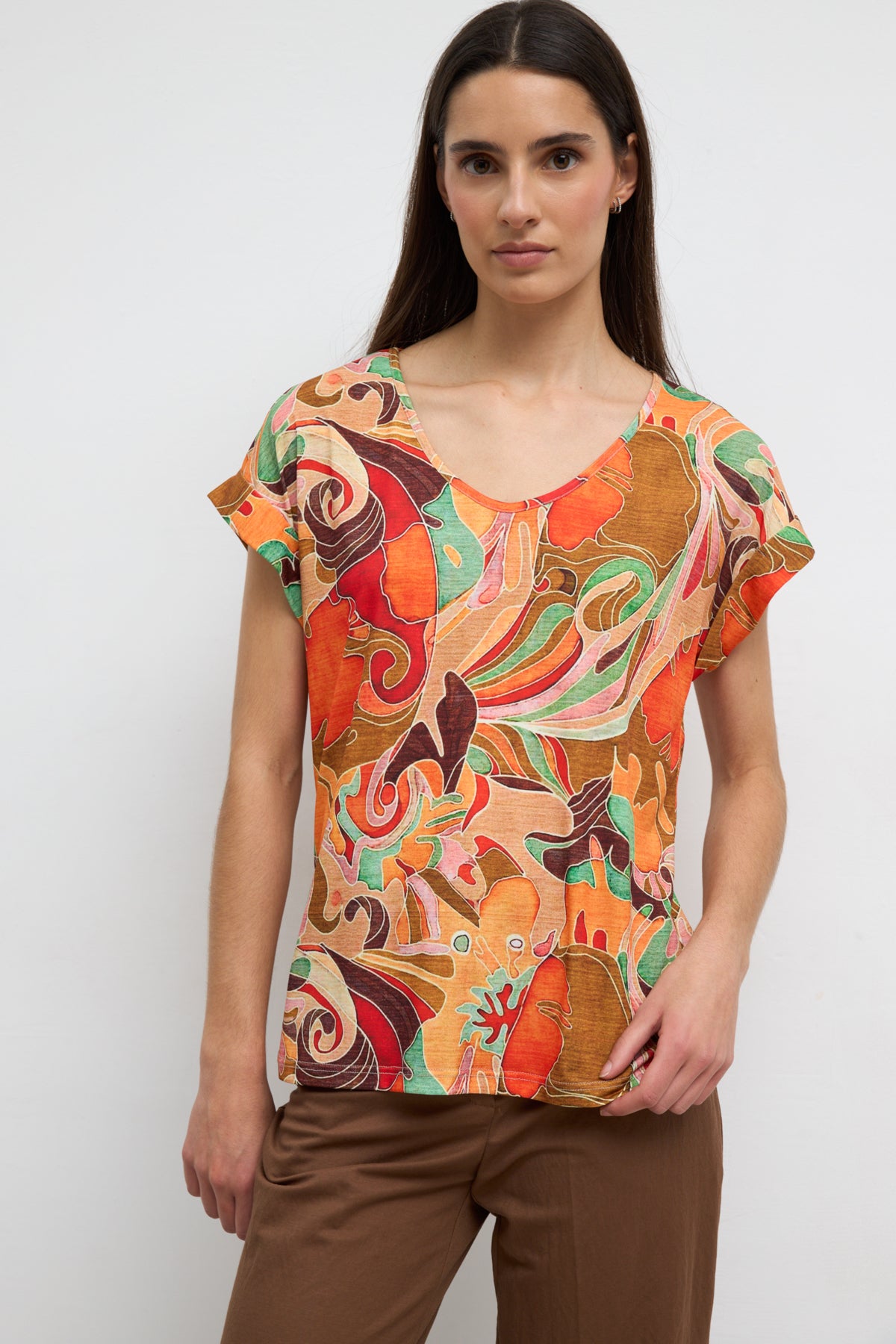 Tinta Style Compas T-shirt in Orange