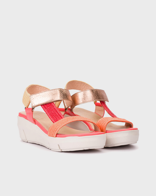 Wonders Flynn Sandal in Orange/Gold