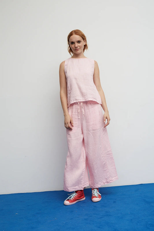 Dr Bloom Linen Blouse in Pink