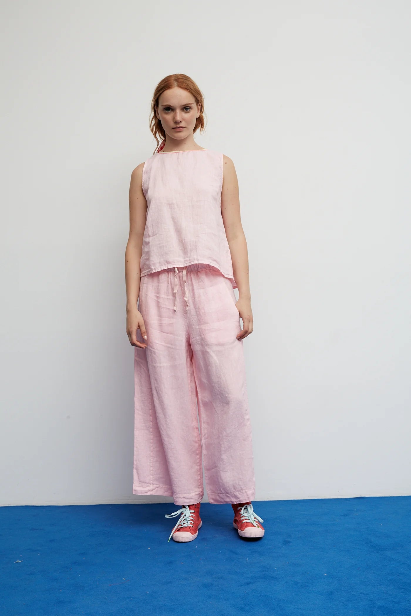Dr Bloom Linen Balloon Pants in Pink